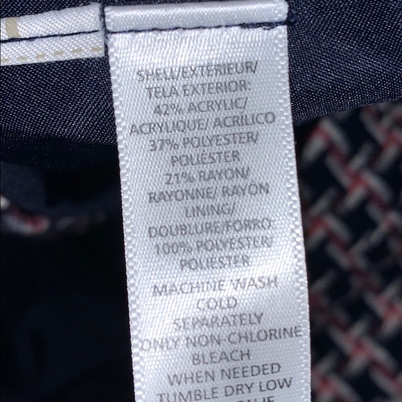 LOFT wrap woven skirt pink, navy & white 18 - Picture 9 of 9